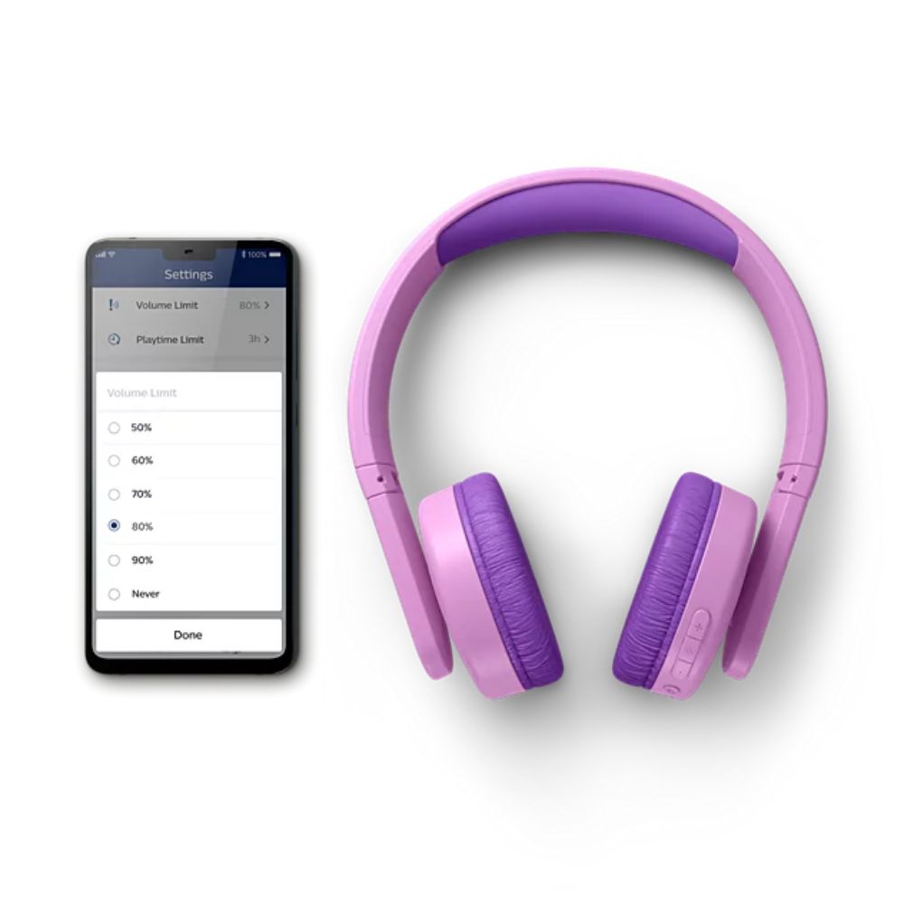 AUDIFONOS INALÁMBRICOS PARA NIÑOS PHILIPS TAK4206 - CONTROL PARENTAL 28HRS AUTONOMÍA ROSADO - 7