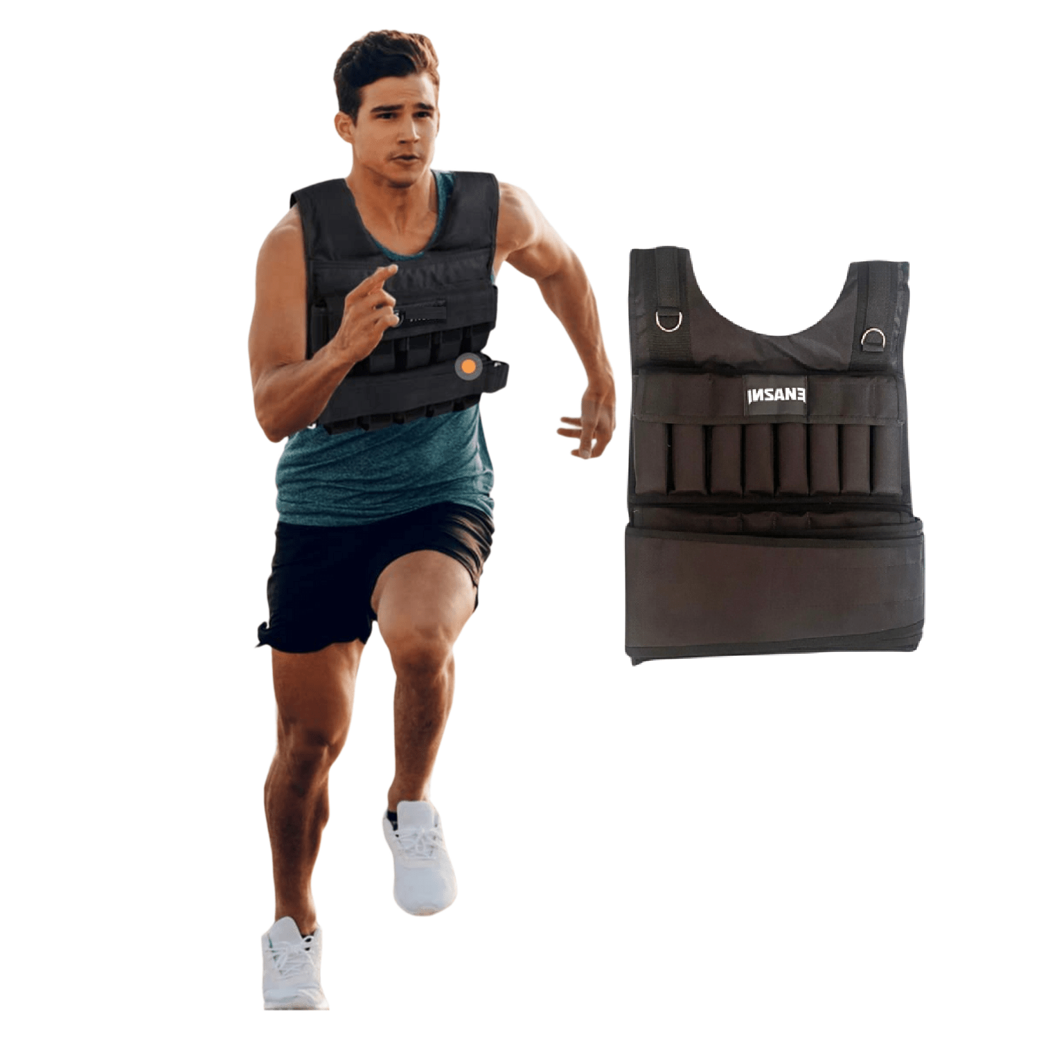 CHALECO LASTRADO DE 20 KG PESO REGULABLE PARA ENTRENAMIENTO - 1