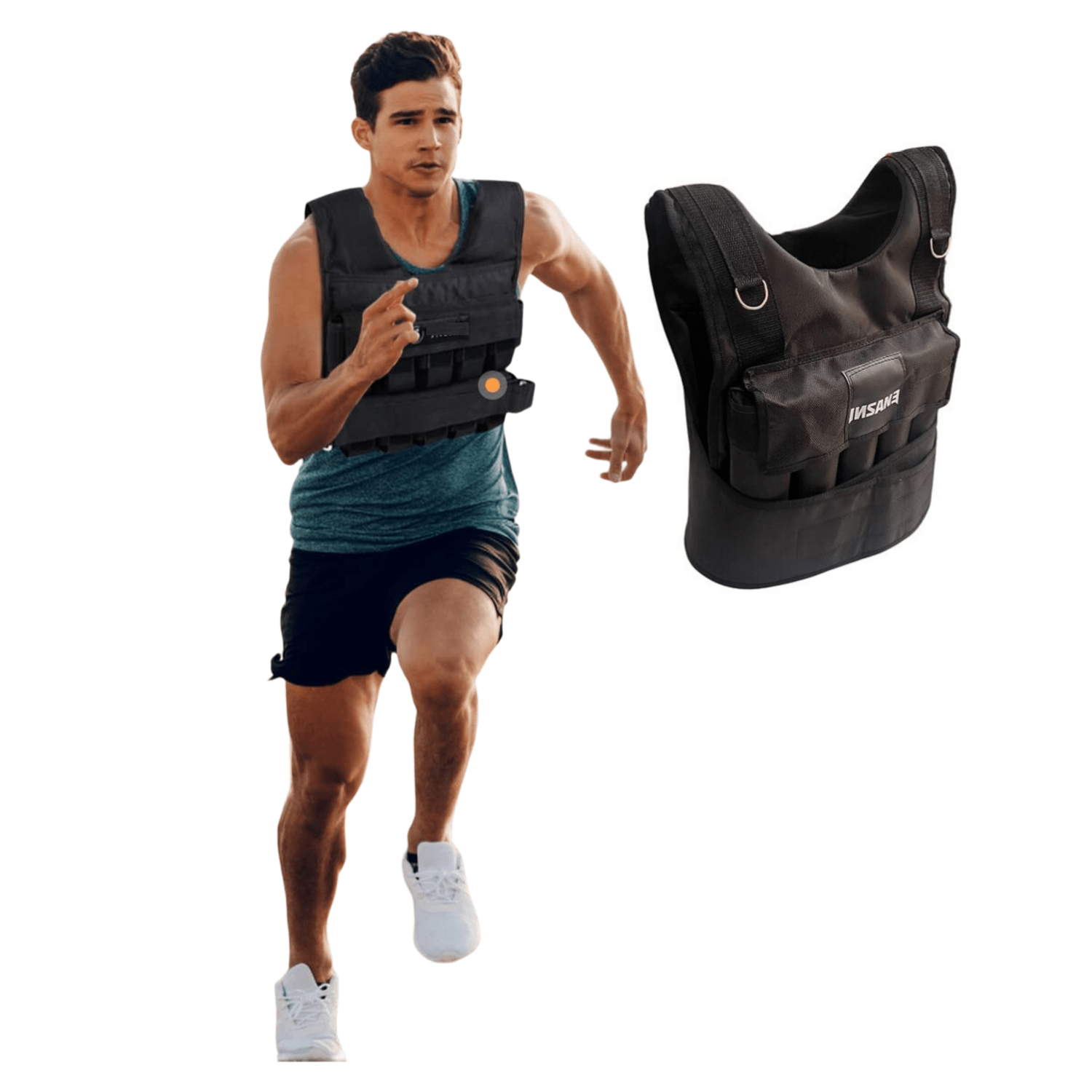 CHALECO ALPHA GYM 10KG NEGRO LASTRADO PROFESIONAL ERGONOMICO ENTRENAMIENTO - 1