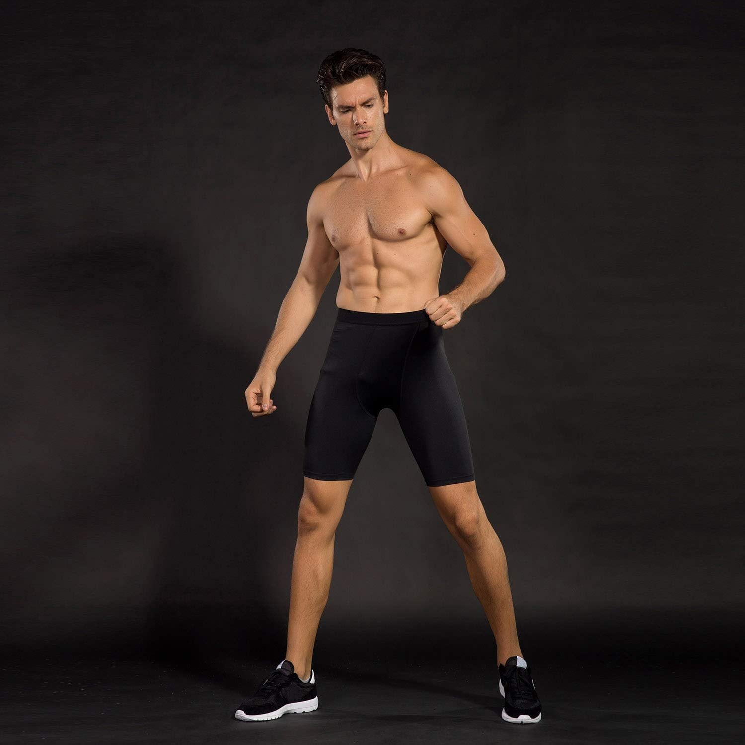 SHORT DEPORTIVO DE COMPRESIÓN PARA HOMBRES, CALENTADOR LICRADO FITNESS FUTBOL GIMNASIO - 5