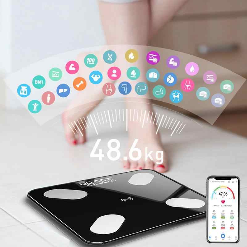 BALANZA SMART SISTEMA BLUETOOTH IMC GRASA CORPORAL BASCULA PROFESIONAL SCALE - NEGRO - 2