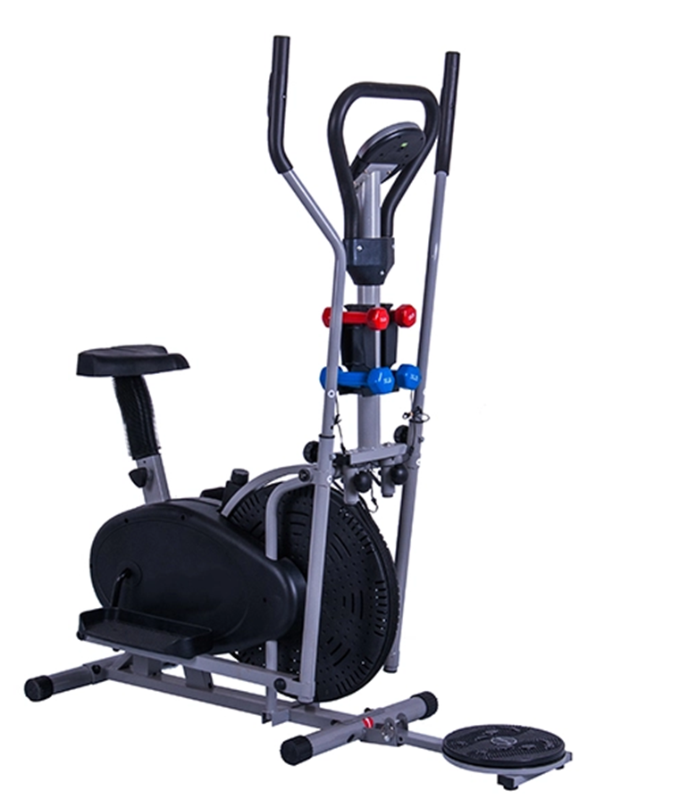 BICICLETA ELÍPTICA MULTIFUNCIONAL + PESAS Y TWISTER PANTALLA LCD - 1