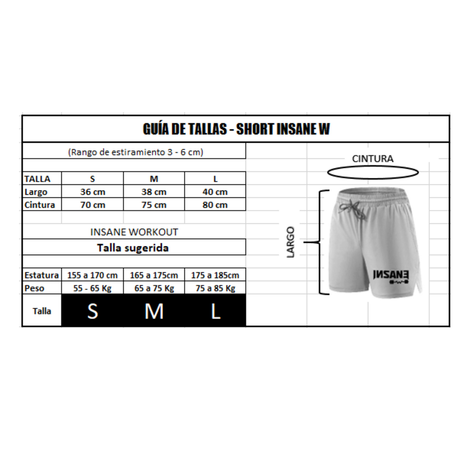 SHORT DEPORTIVO HOMBRE INSANE WORKOUT BLANCO ENTRENAMIENTO PERFECTO ELITE - 3