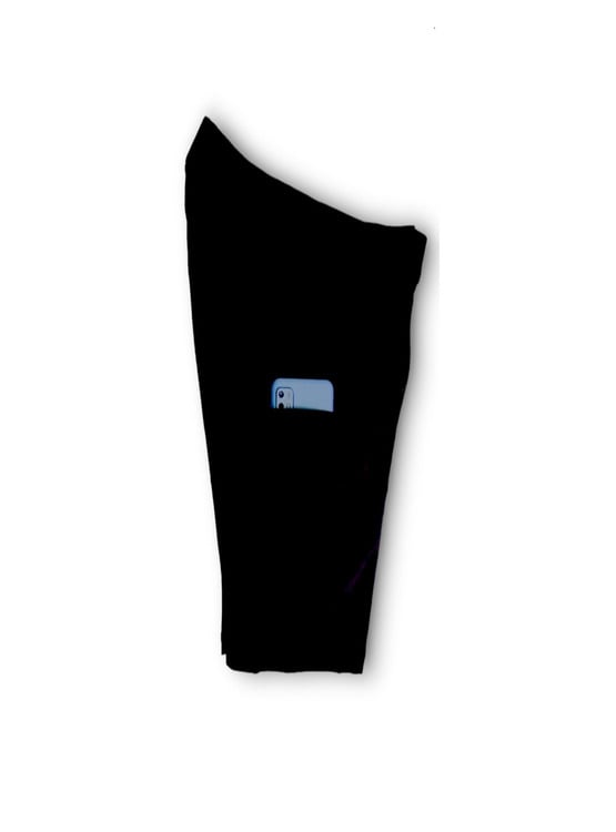 SHORT DE ALTA COMPRESIÓN PORTA CELULAR LICRA DE ENTRENAMIENTO WORKOUT NEGRO - 3