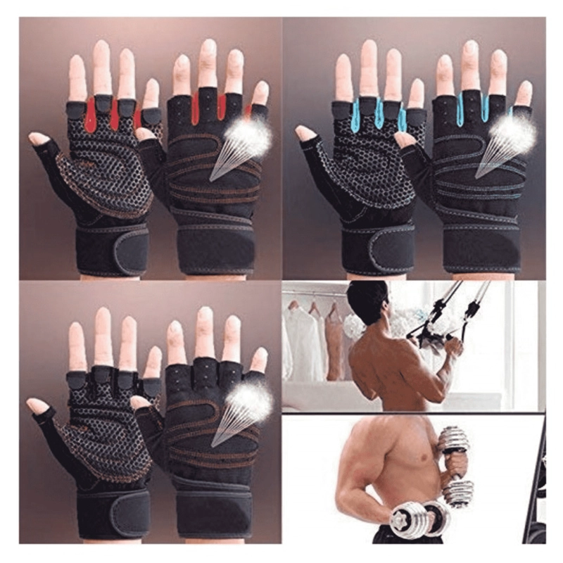 GUANTES DEPORTIVOS DE ENTRENAMIENTO ANTIDESLIZANTES CON MUÑEQUERA DE REFUERZO - 4