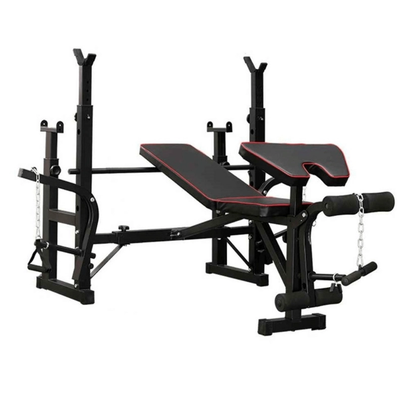 BANCO PARA PESAS DE DOBLE RACK PROFESIONAL MULTIFUNCIONAL BANCA GYM - 1