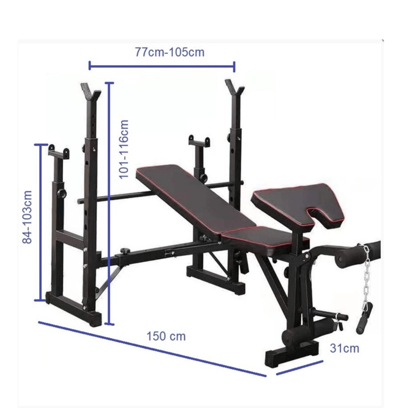 BANCO PARA PESAS DE DOBLE RACK PROFESIONAL MULTIFUNCIONAL BANCA GYM - 3