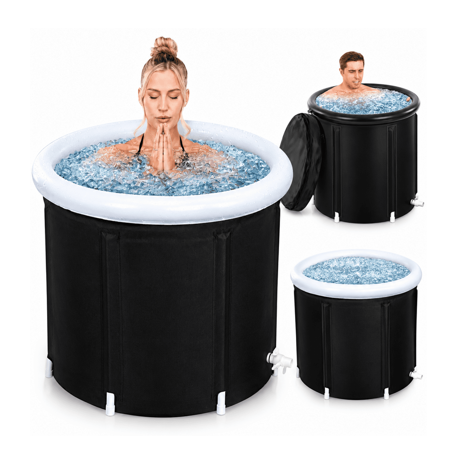BAÑERA PORTÁTIL PLEGABLE PARA TERAPIA DE HIELO TINA DE CRIOTERAPIA Y RECUPERACIÓN MUSCULAR DEPORTIVA - 1