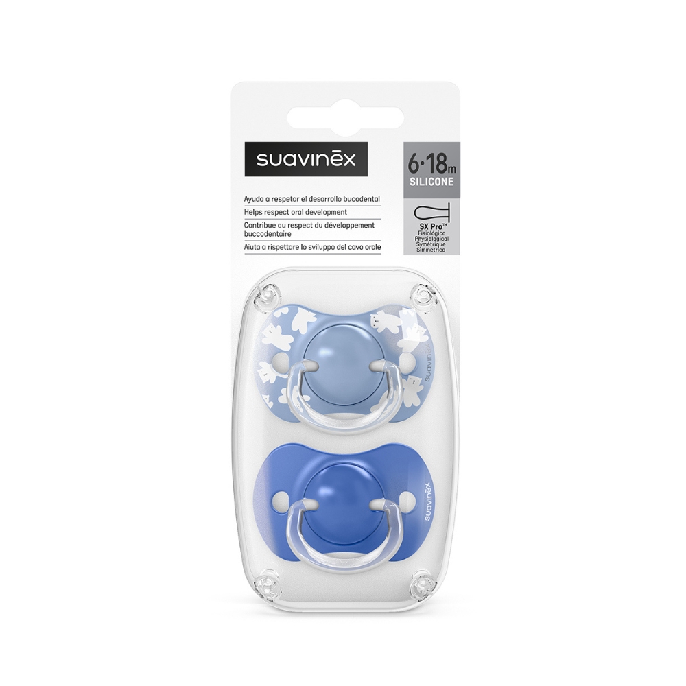CHUPÓN CON TETINA FISIOLÓGICA SX PRO - WILD Y FREE BLUE  6-18 M X 2 UNIDADES - SUAVINEX - 3