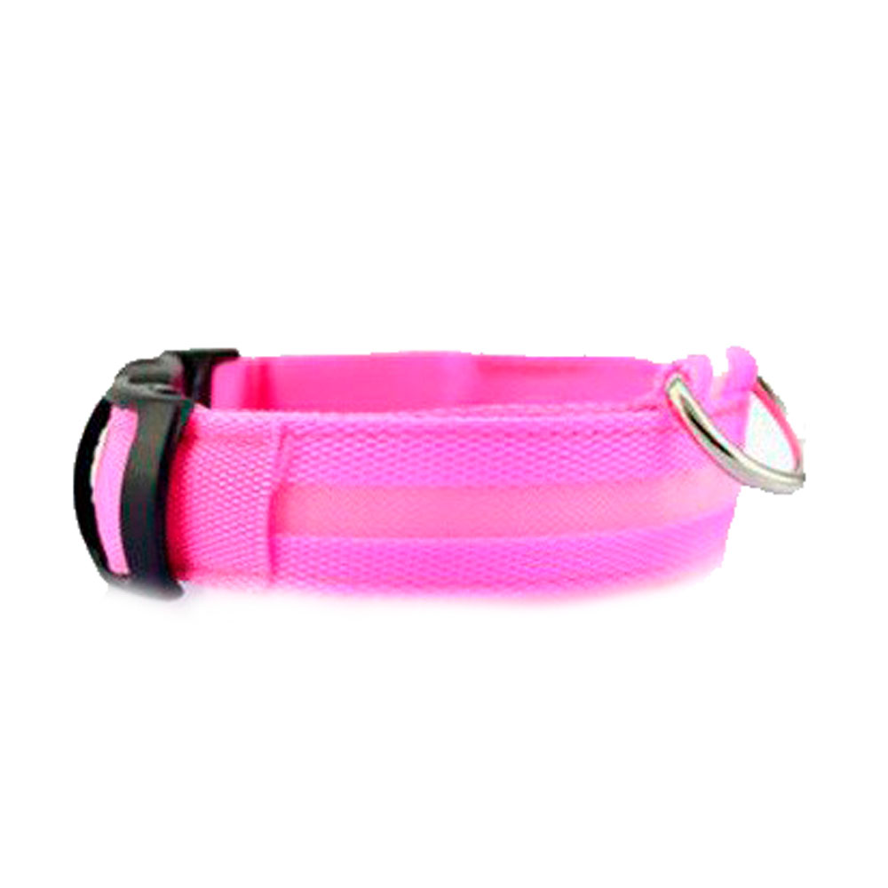 COLLAR PARA PERROS LED ROSADO TALLA M - 2