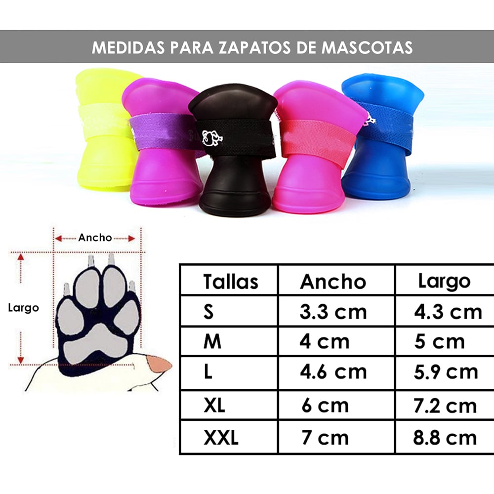 ZAPATOS DE SILICONA PARA MASCOTAS NEGRO TALLA S - 2