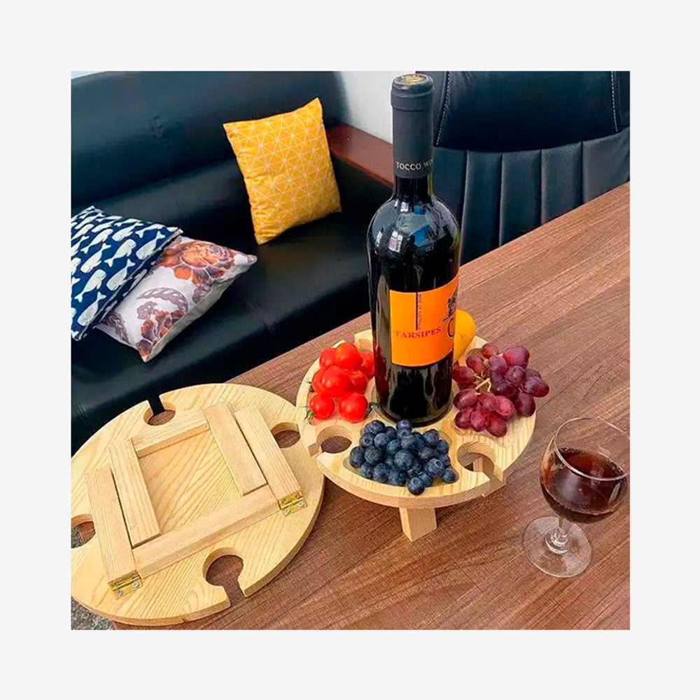 MESA PLEGABLE DE MADERA PLEGABLE PARA PIQUEOS Y VINOS - 3