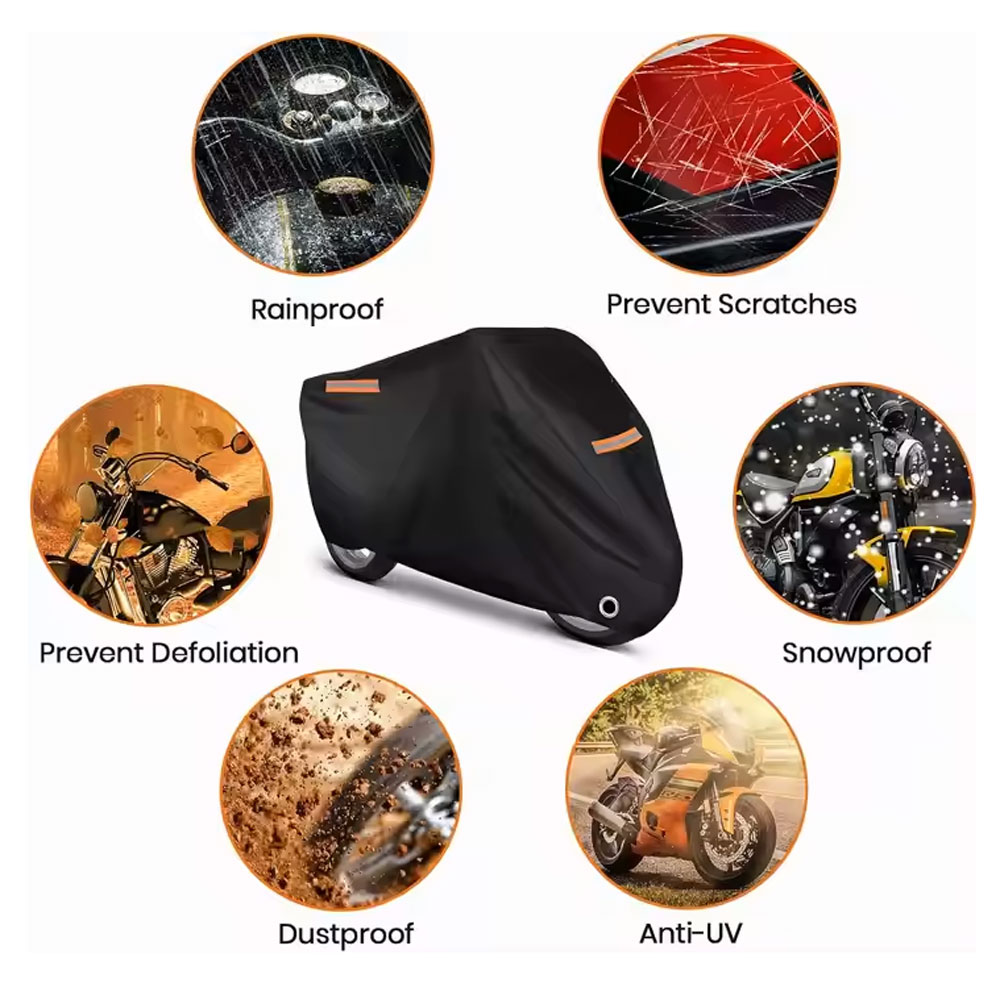 FUNDA COBERTOR SUAVE PARA MOTO LINEAL IMPERMEABLE XXL - 4