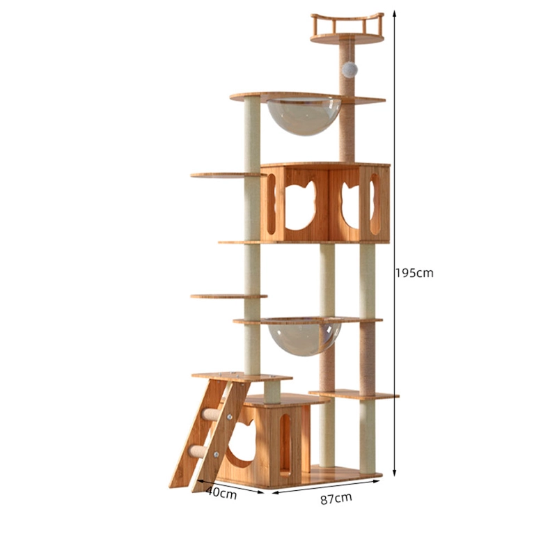 GIMNASIO DE MADERA DE 195CM DE ALTO PARA GATOS - 5