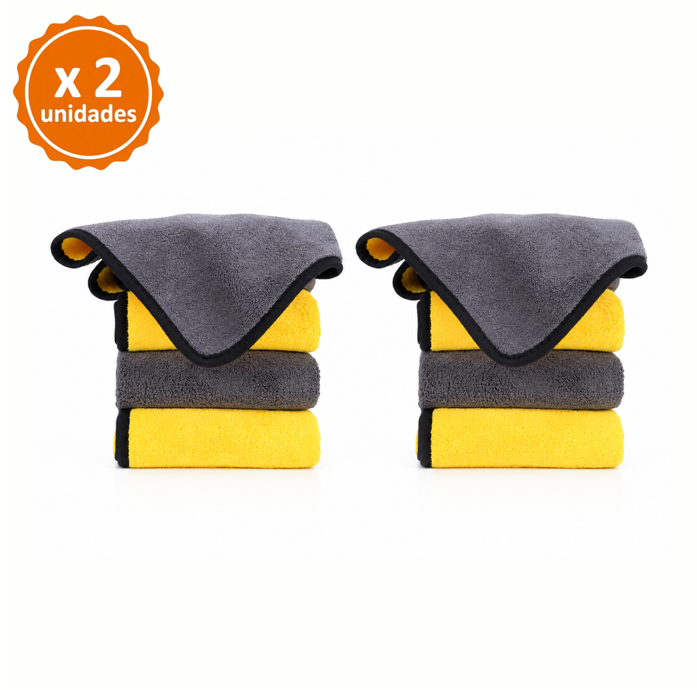 PACK X2 TOALLA DE MICROFIBRA PARA MASCOTA AMARILLO CON GRIS L - 1