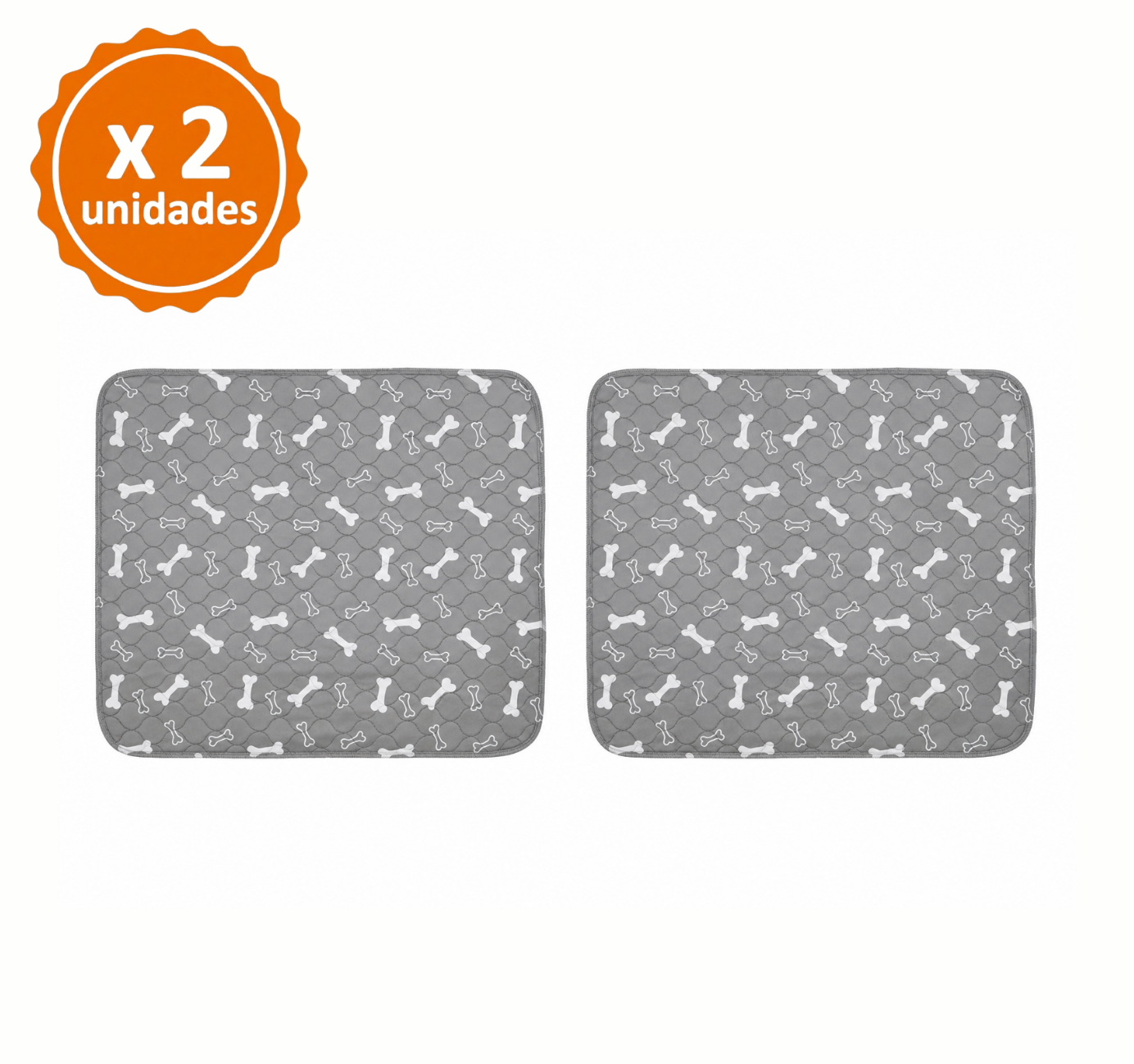 PACK X2 MAT PERROS QUE PATAS PET SHOP IMPERMEABLE GRIS TALLA M - 1
