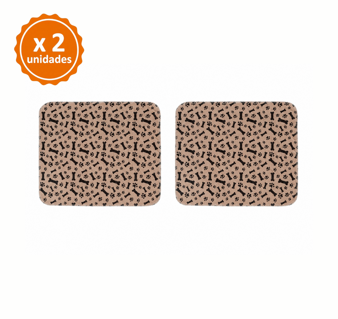 PACK X2 MAT PERROS QUE PATAS PET SHOP IMPERMEABLE MARRÓN TALLA L - 1