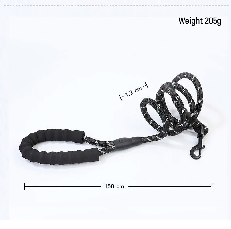 PACK X2 CORREA NYLON PERROS REFLECTIVA NEGRO - 3