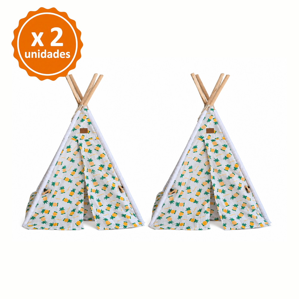 PACK X2 CAMA ALGODÓN PERRO Y GATO TEEPE MODELO PIÑA PARA QUE PATAS PET SHOP - 1