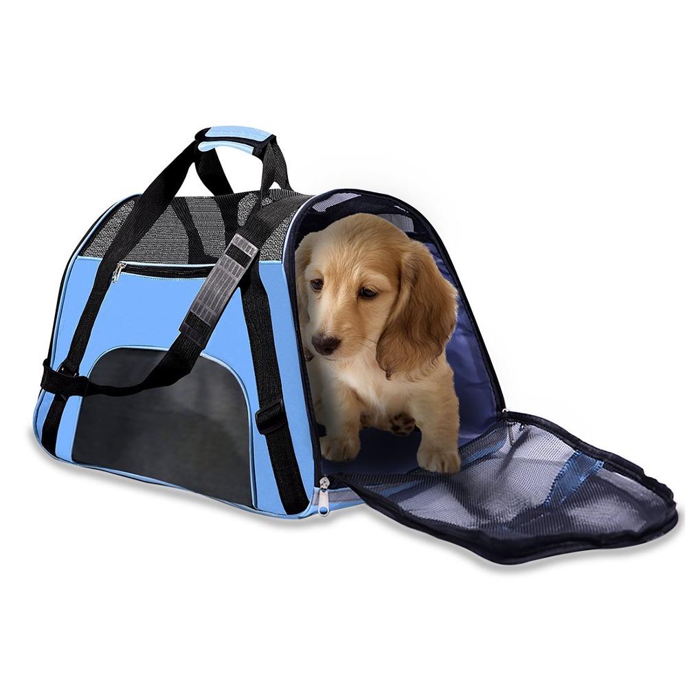 PACK X2 BOLSO TRANSPORTADOR PERROS QUE PATAS PET SHOP AZUL TALLA L - 3