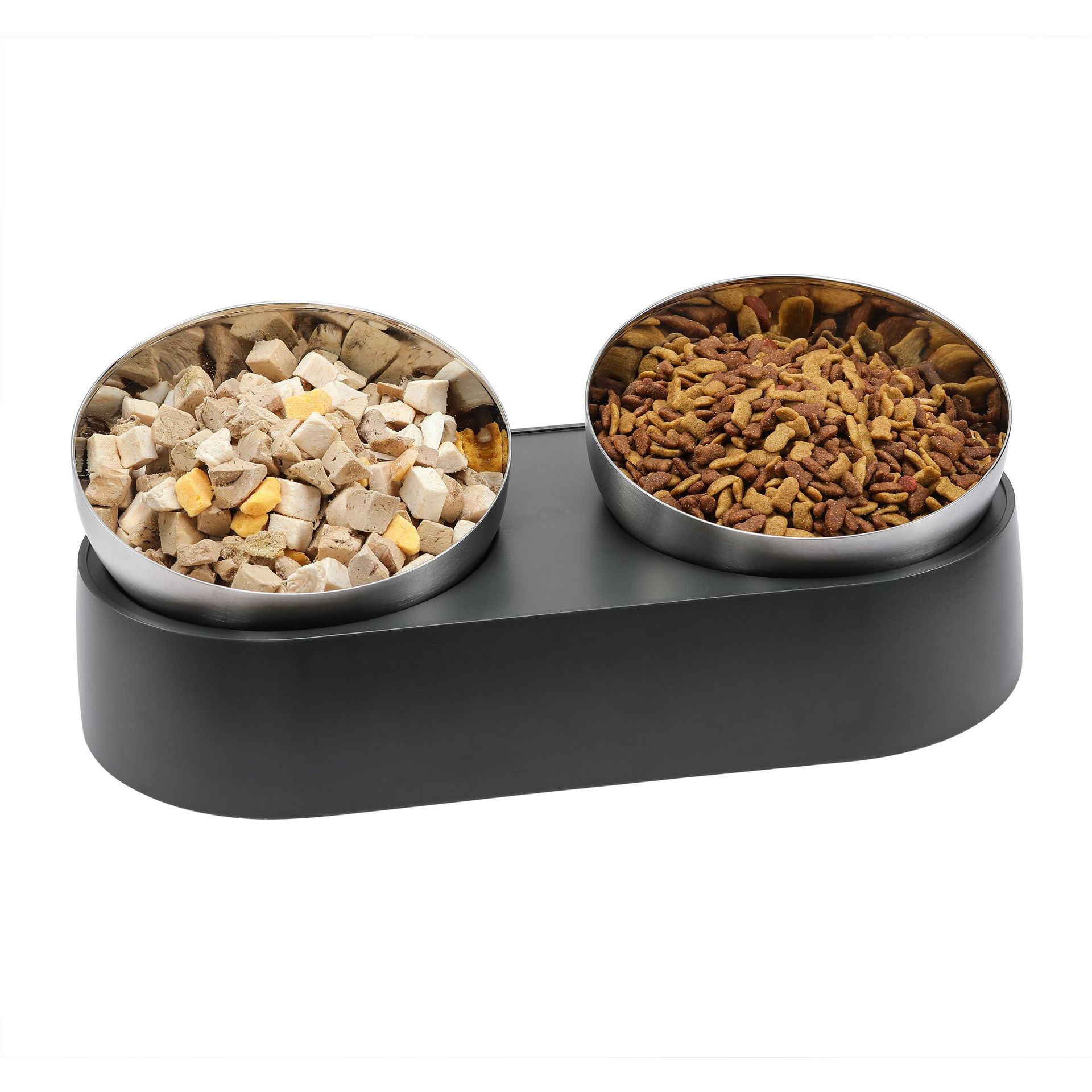 DOBLE BOWLS DE ACERO INOXIDABLE PARA MASCOTAS - 1
