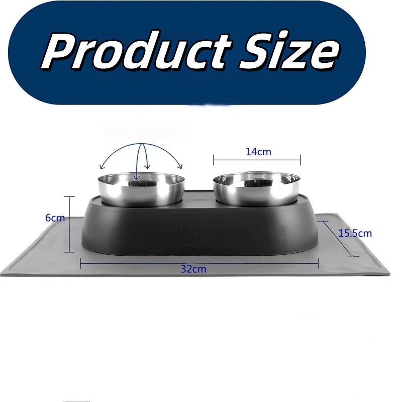DOBLE BOWLS DE ACERO INOXIDABLE PARA MASCOTAS - 5