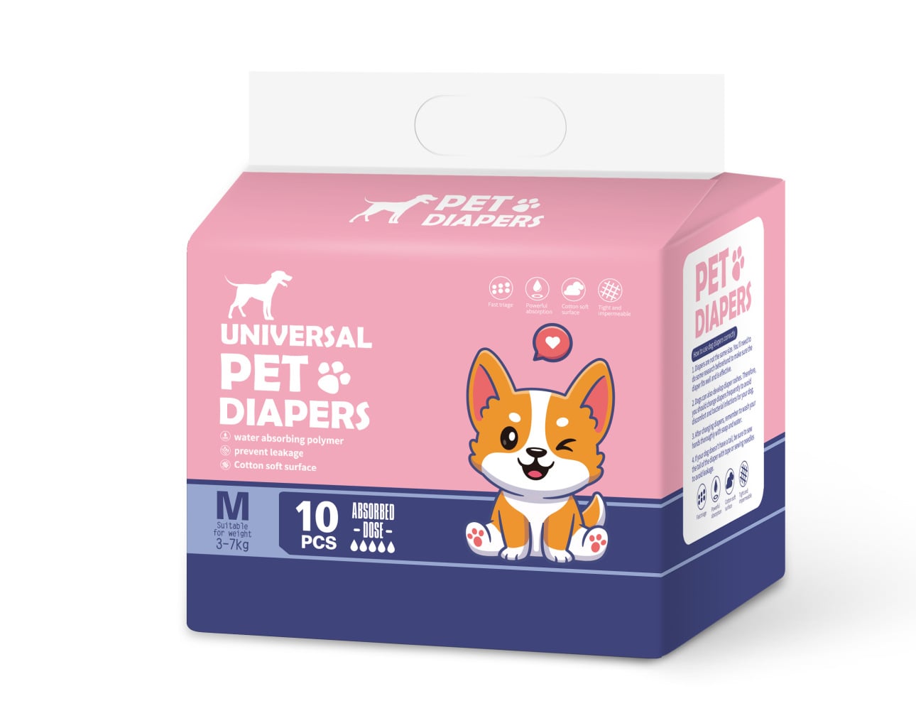 PACK DE PAÑALES DE 10 UDS. PARA PERROS HEMBRA - TALLA M - 1