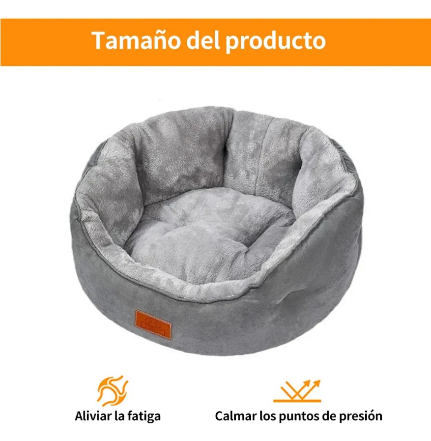 CAMA PARA MASCOTAS ACOLCHADO SUEDE GRIS - 3