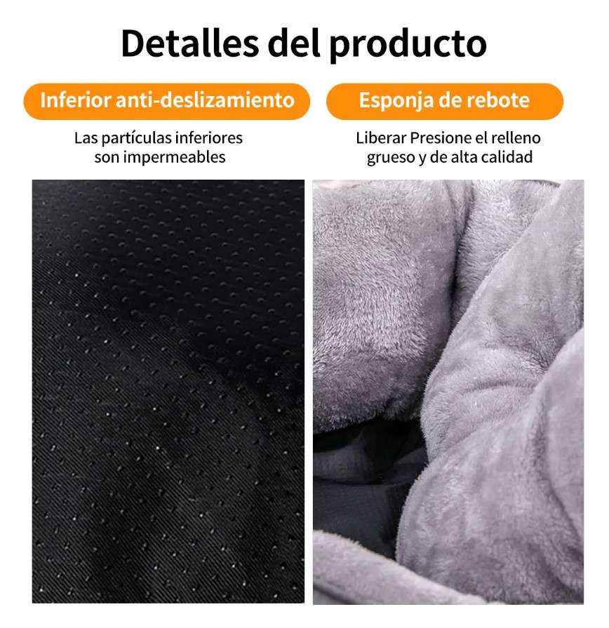 CAMA PARA MASCOTAS ACOLCHADO SUEDE GRIS - 4
