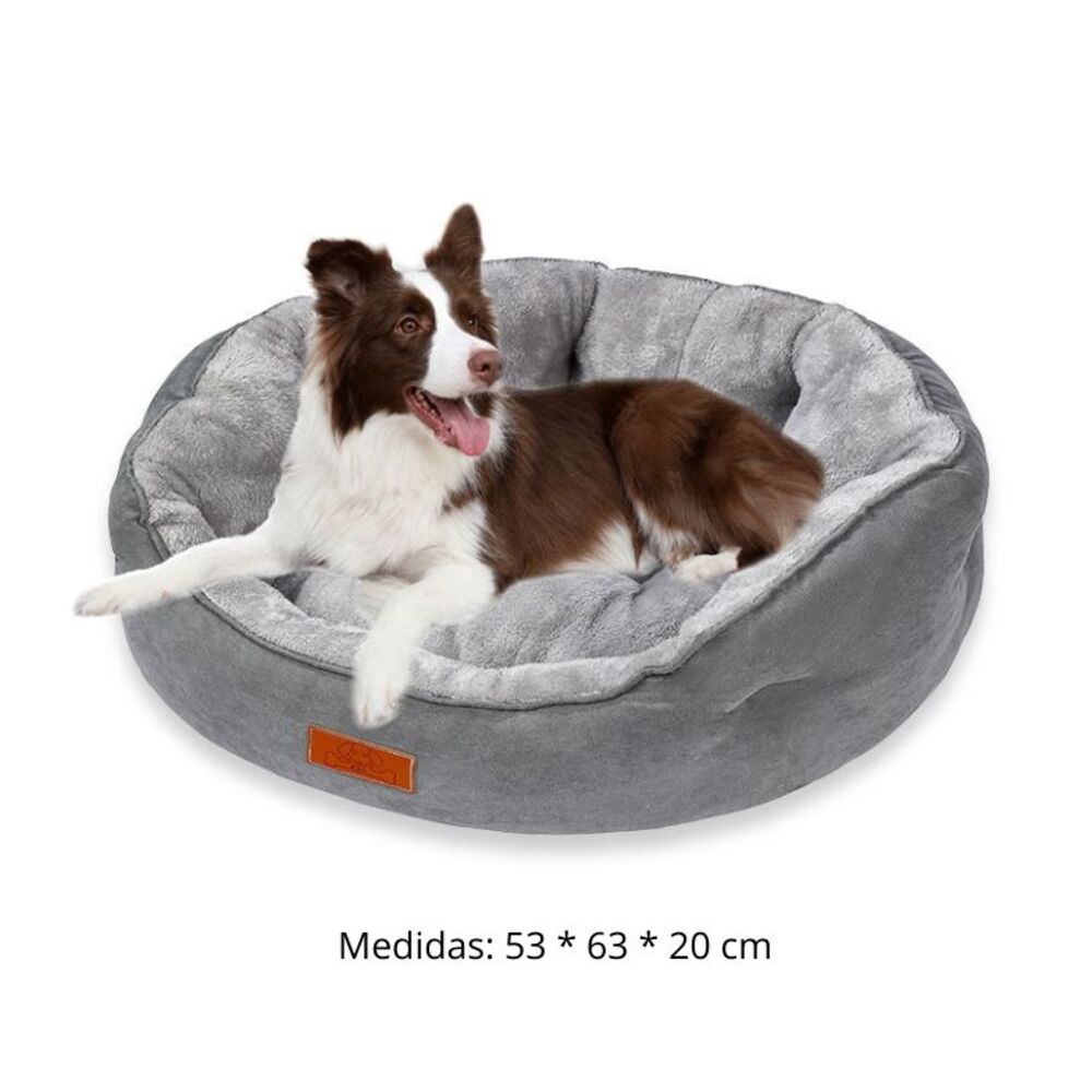 CAMA PARA MASCOTAS ACOLCHADO SUEDE GRIS - 5