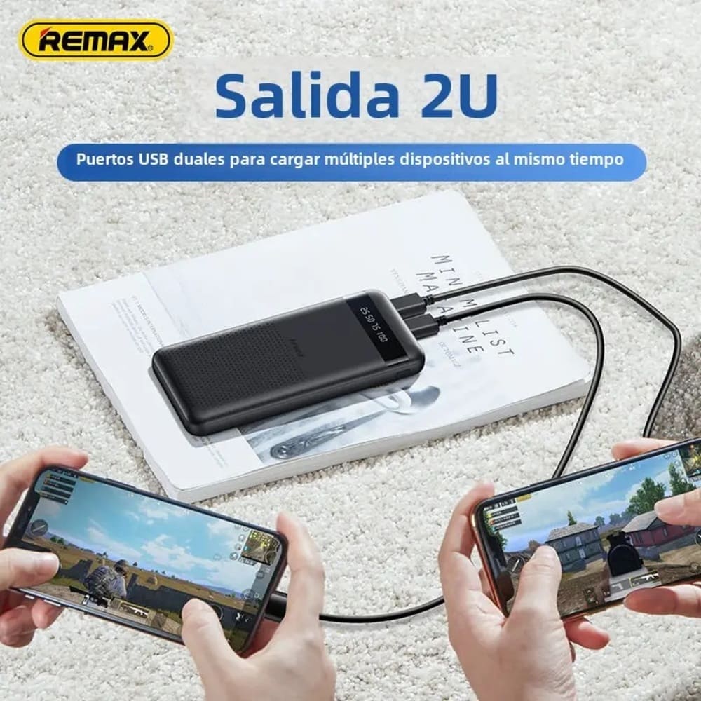 CARGADOR PORTATIL ULTRA SLIM  20000MAH 2.4A MODELO RPP-11 NEGRO - 3