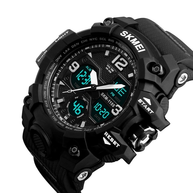 RELOJ SKMEI HOMBRE 1155BNE HIBRIDO EXTREME 1155B WATERPROOF MILITAR NEGRO - 2