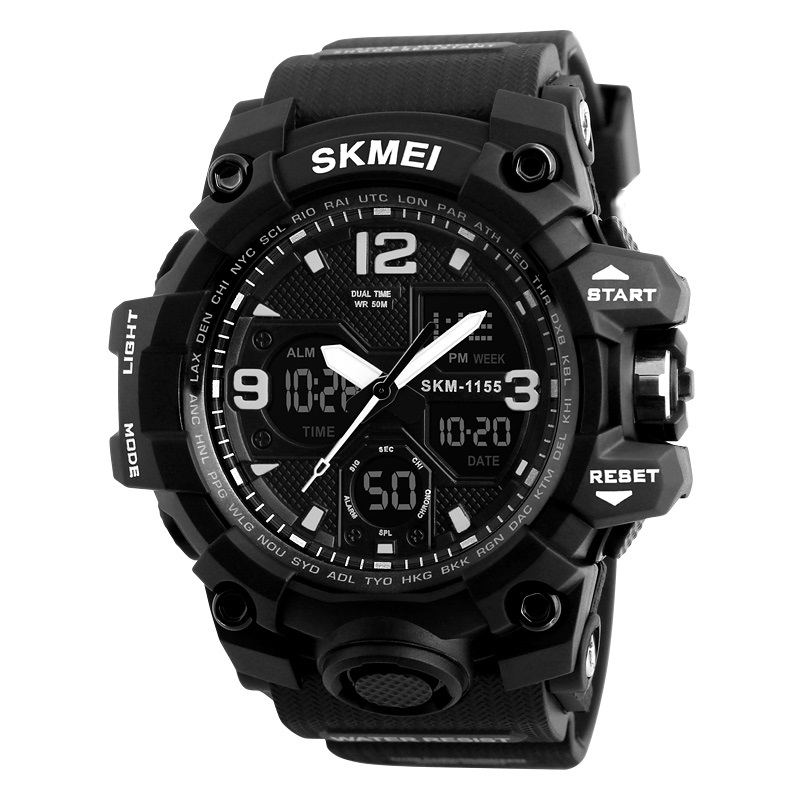 RELOJ SKMEI HOMBRE 1155BNE HIBRIDO EXTREME 1155B WATERPROOF MILITAR NEGRO - 3