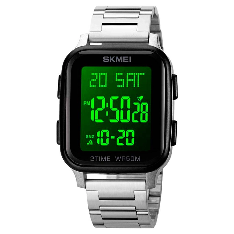 RELOJ SKMEI HOMBRE DIGITAL 1859PL TIME 1859 DUAL MULTIFUNCIÓN PLATA ACERO - 3