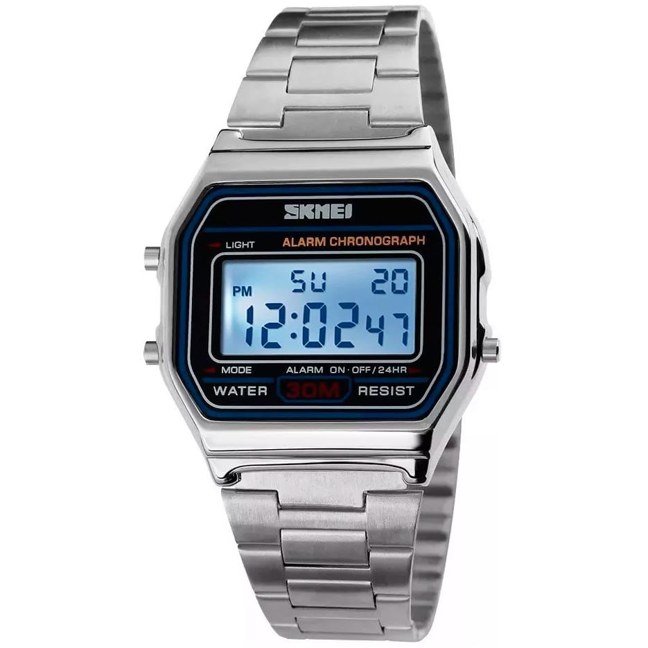 RELOJ SKMEI HOMBRE DIGITAL 1123PB CLASSIC 1123 MULTIFUNCIÓN PLATEADO ACERO - 2