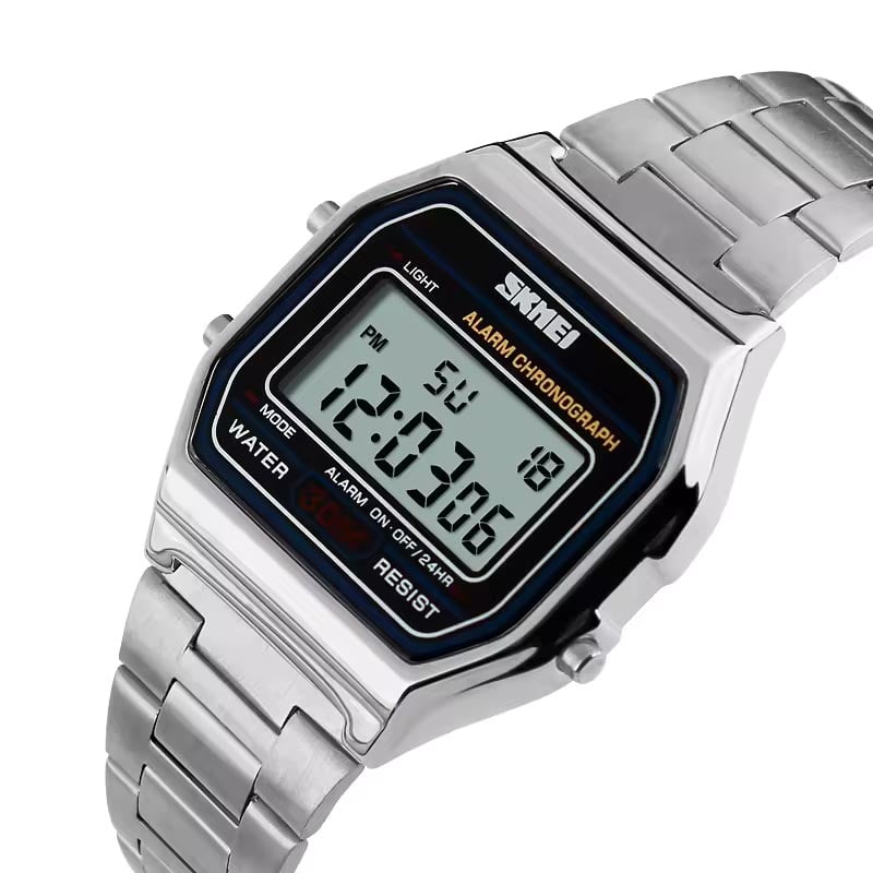 RELOJ SKMEI HOMBRE DIGITAL 1123PB CLASSIC 1123 MULTIFUNCIÓN PLATEADO ACERO - 3