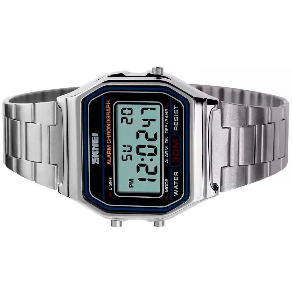 RELOJ SKMEI HOMBRE DIGITAL 1123PB CLASSIC 1123 MULTIFUNCIÓN PLATEADO ACERO - 4