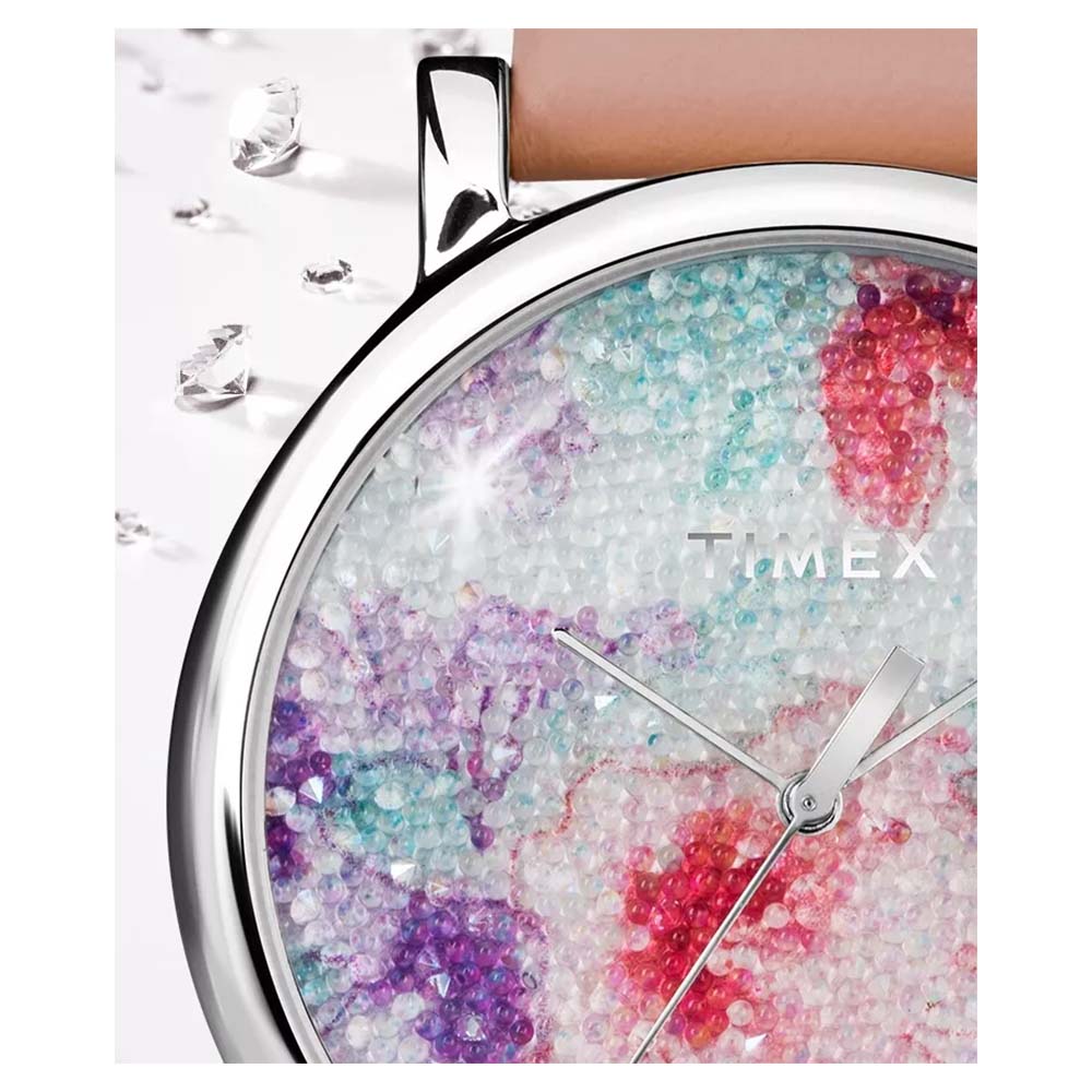 RELOJ TIMEX MUJER TW2R84300 CRISTALES SWAROVSKI CORREA CUERO - ROSA - 4