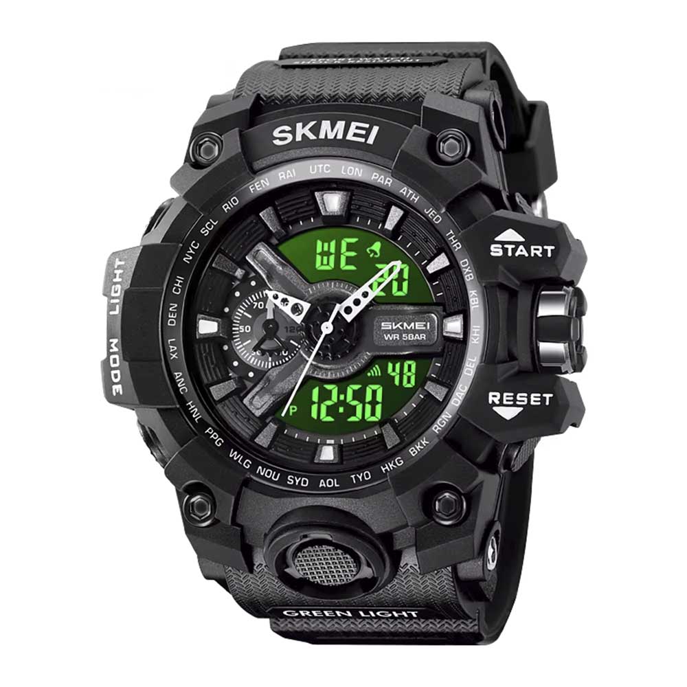 RELOJ SKMEI HOMBRE ANÁLOGO DIGITAL DEPORTIVO 2396NE 2396 DUAL CRONÓMETRO Y LED NEGRO - 2