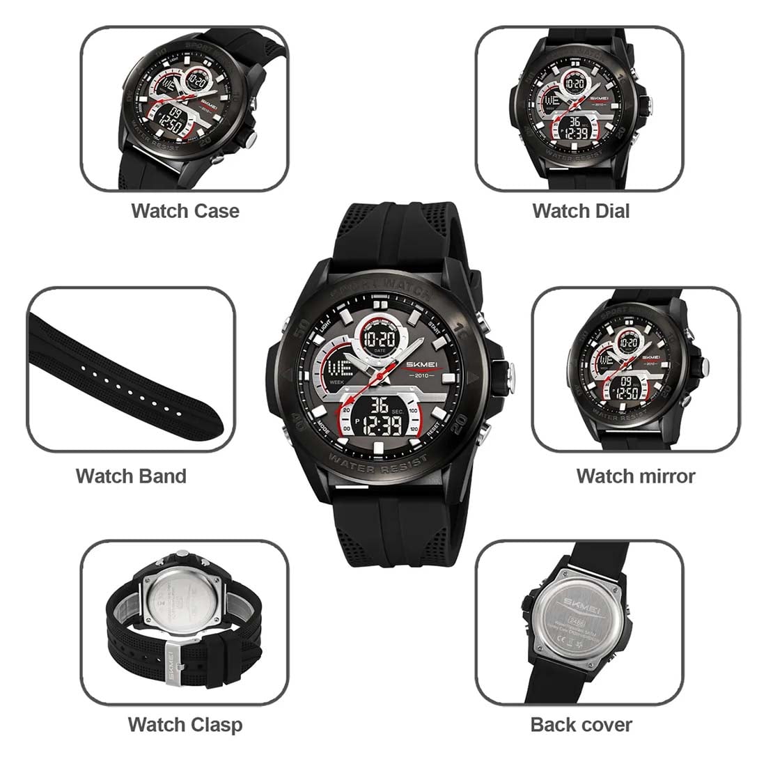 RELOJ HOMBRE SKMEI RACING DUAL DIGITAL 3 HORARIOS MULTIFUNCIÓN 2486 - 4