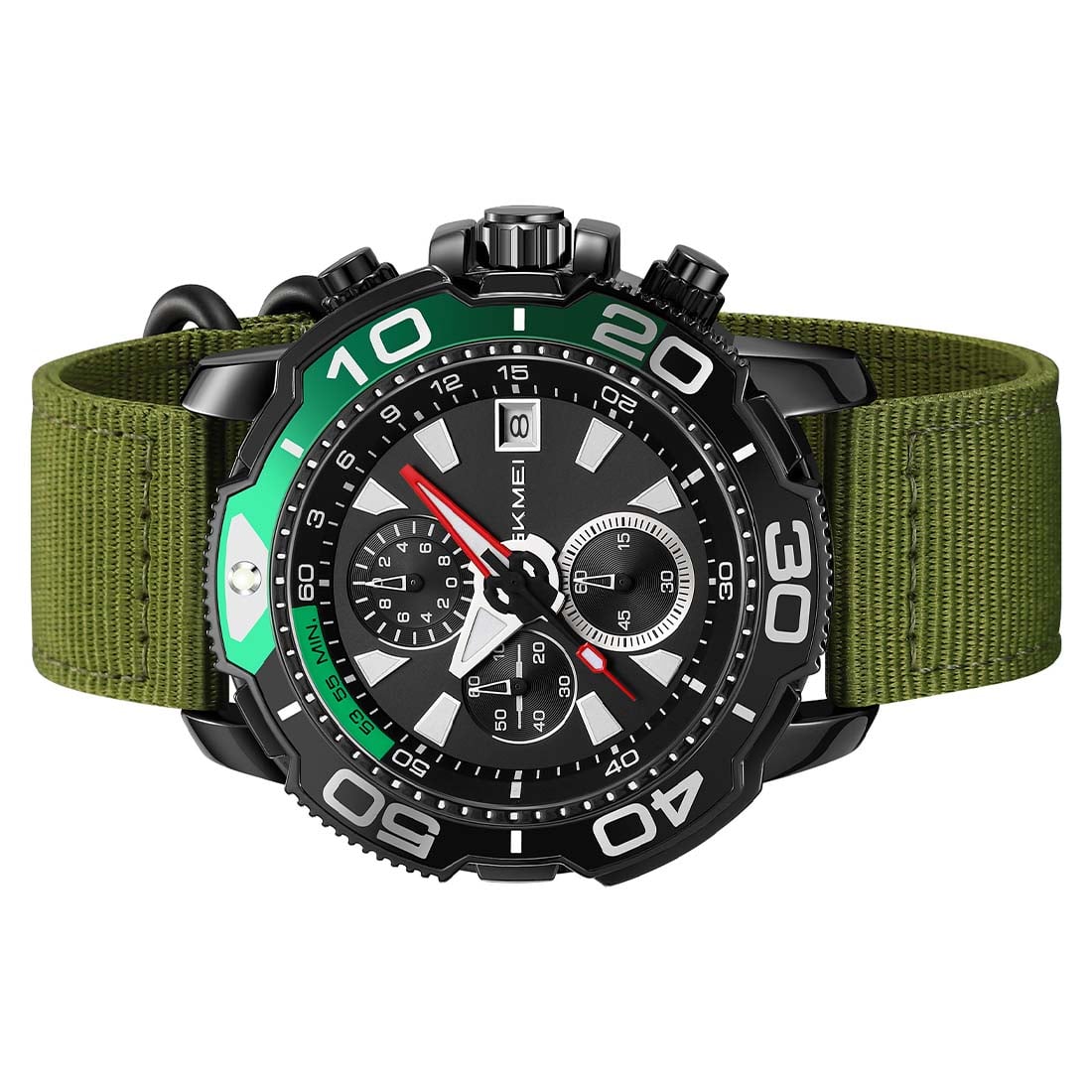 RELOJ HOMBRE SKMEI ADVENTURE ANALÓGICO  CRONÓMETRO FECHA VERDE 9381 - 3
