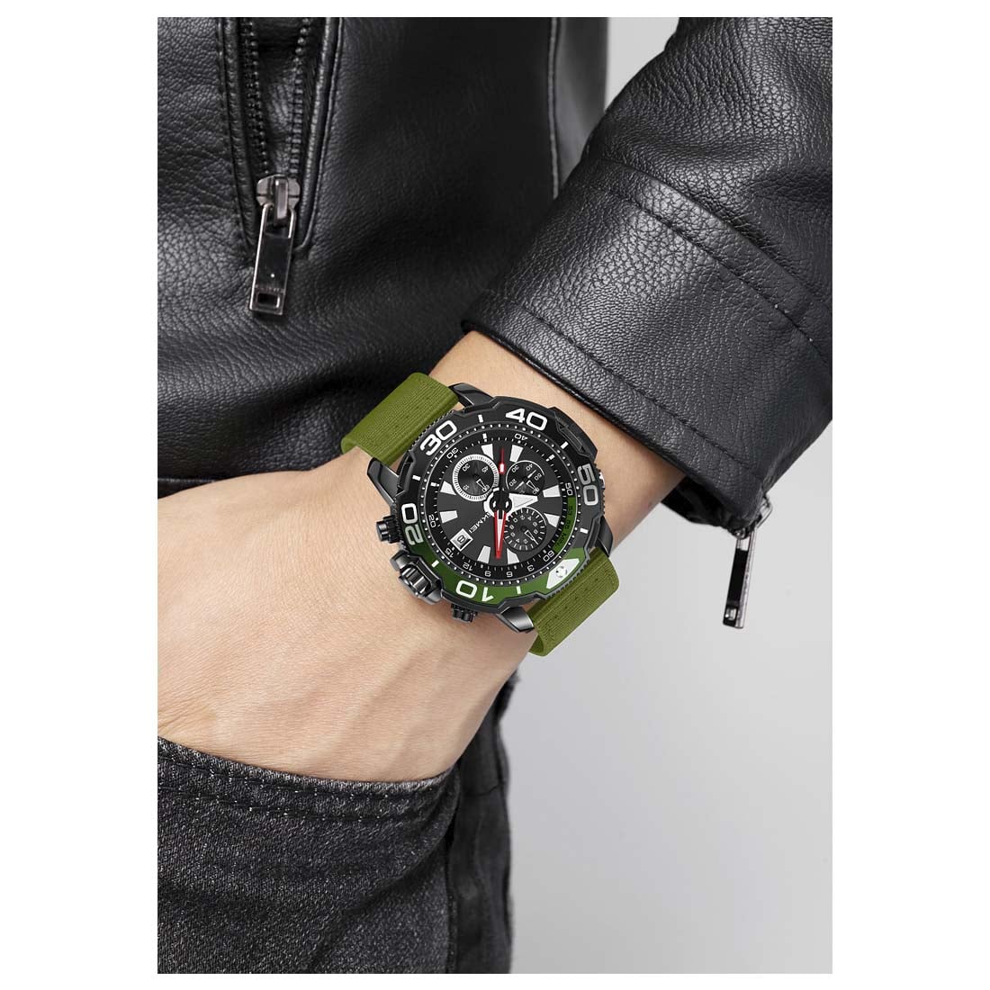 RELOJ HOMBRE SKMEI ADVENTURE ANALÓGICO  CRONÓMETRO FECHA VERDE 9381 - 5