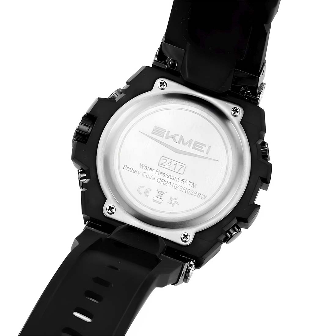 RELOJ HOMBRE SKMEI TANK DUAL DIGITAL 3 HORARIOS MULTIFUNCIÓN 2417 - 5