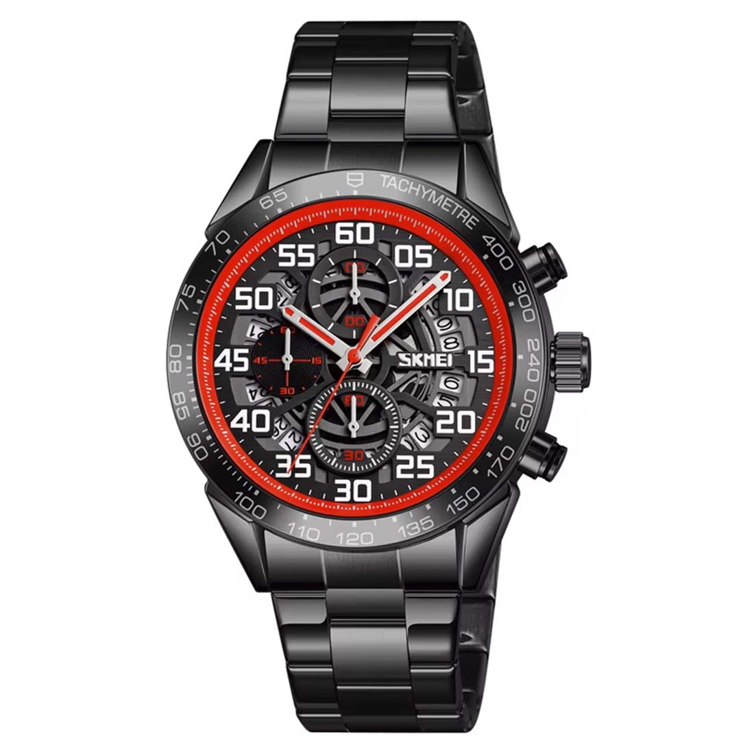 RELOJ HOMBRE SKMEI ENGINE ANALÓGICO CRONÓMETRO FECHADOR ACERO 9338 - 1