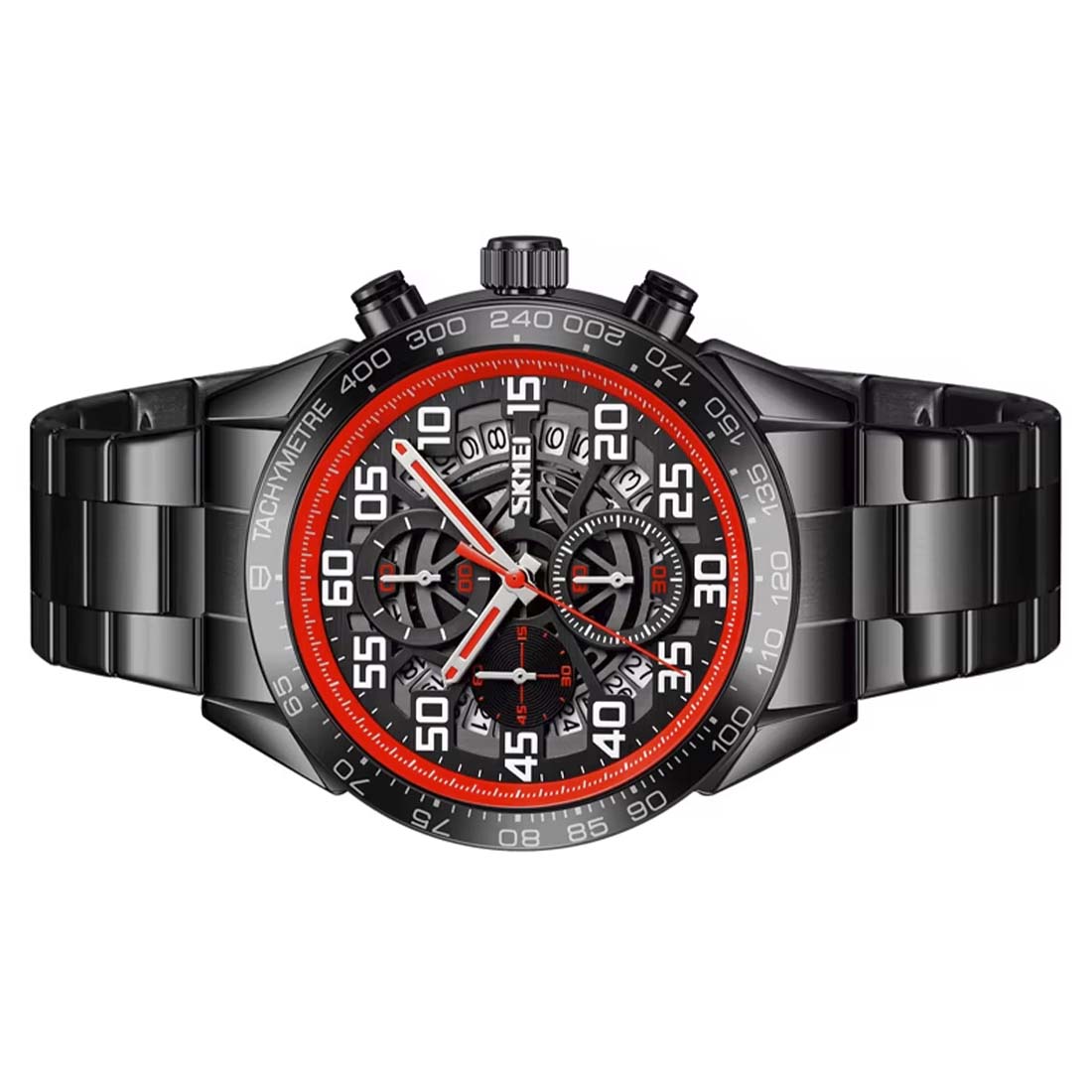 RELOJ HOMBRE SKMEI ENGINE ANALÓGICO CRONÓMETRO FECHADOR ACERO 9338 - 3