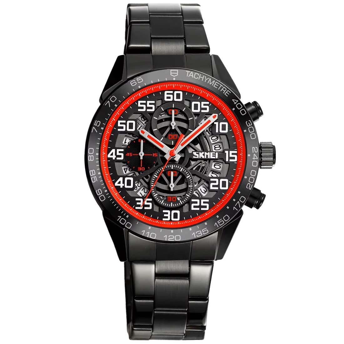 RELOJ HOMBRE SKMEI ENGINE ANALÓGICO CRONÓMETRO FECHADOR ACERO 9338 - 4