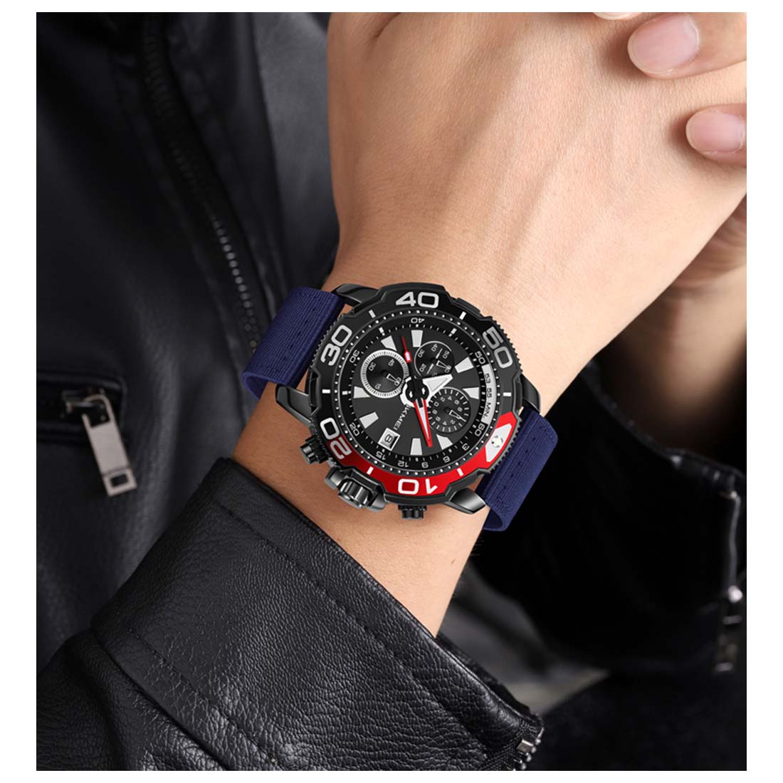RELOJ HOMBRE SKMEI ADVENTURE ANALÓGICO CRONÓMETRO FECHA AZUL 9381 - 5