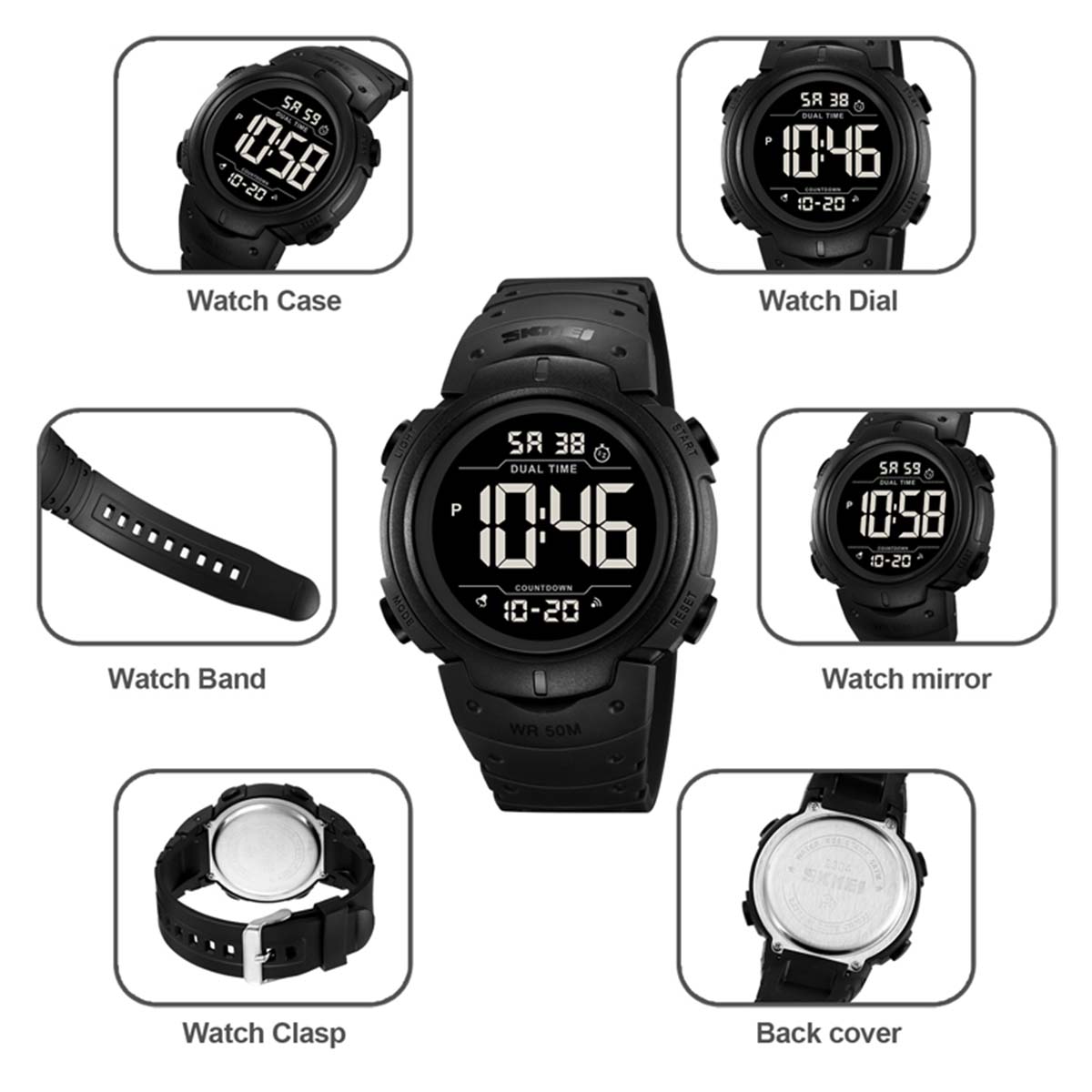 RELOJ SKMEI FOCUS HOMBRE DIGITAL DEPORTIVO TIMER MULTIFUNCION 2260 - 7