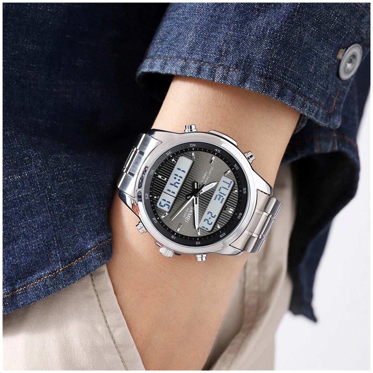 RELOJ SKMEI BOSS HOMBRE ANALOGICO DIGITAL CASUAL RETROILUMINADO 2049 - 8