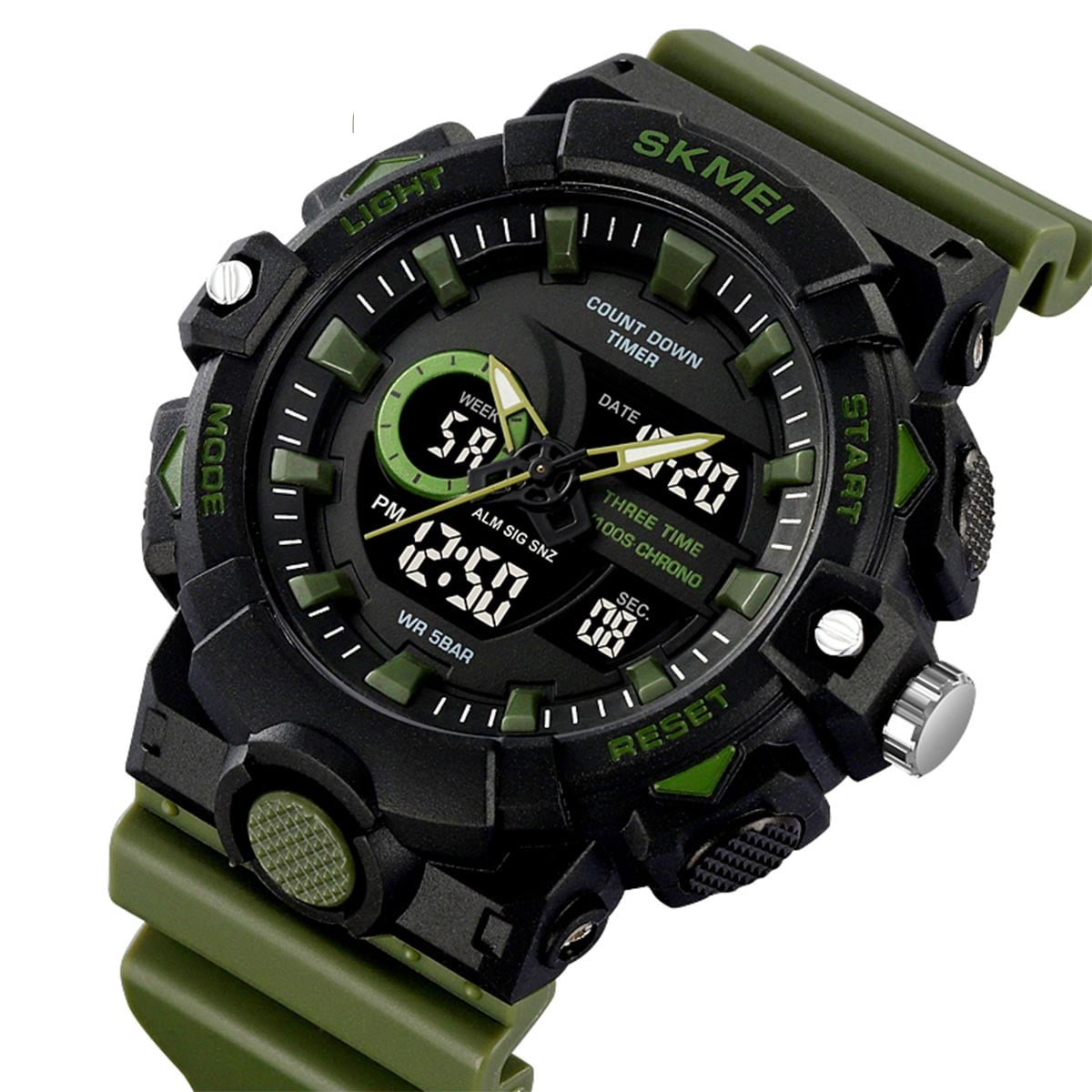 RELOJ SKMEI SHADOW HOMBRE ANALOGICO DIGITAL DEPORTIVO VERDE 2225 - 3